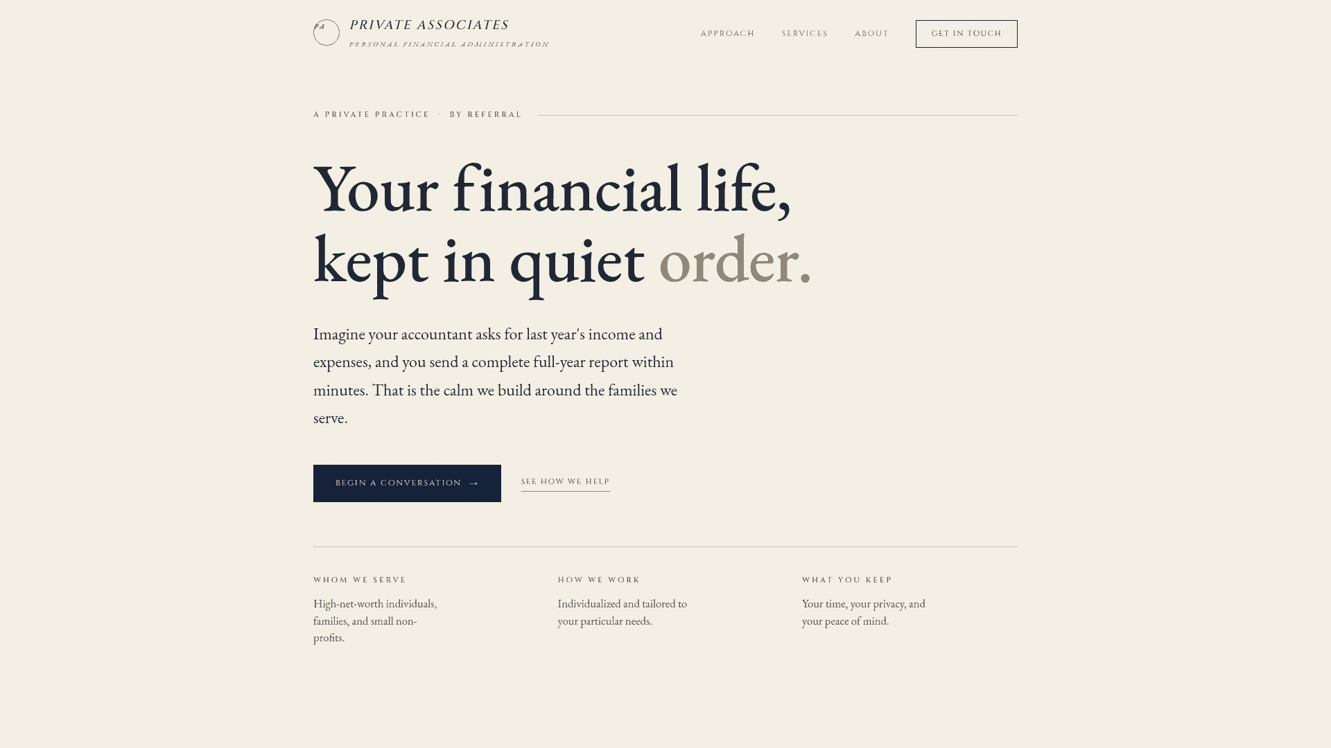 Private Associates website