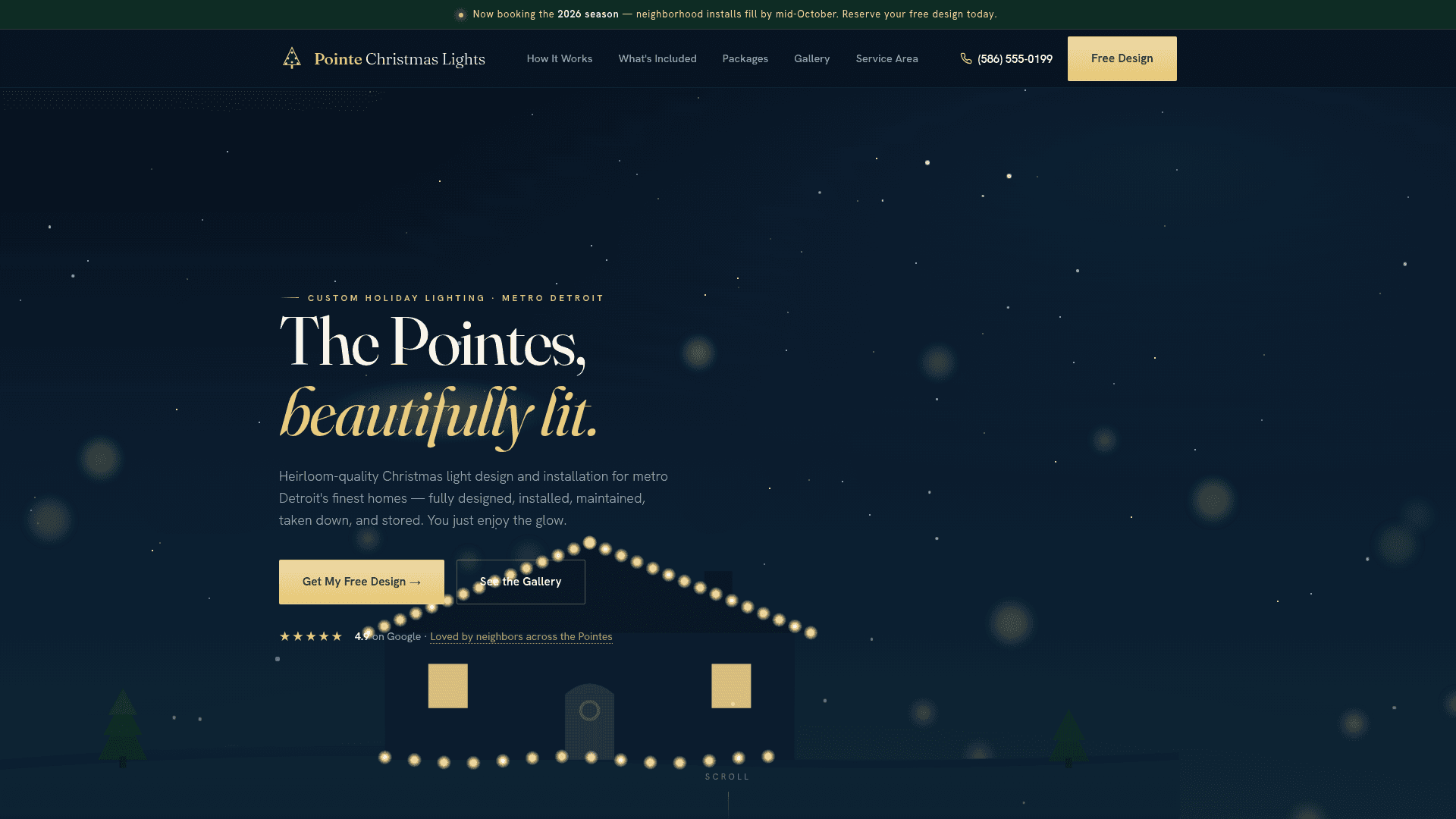 Pointe Christmas Lights website
